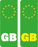 EVPLATE01-12 UK Green EV Number Plate Sticker GB Union Jack Flag Car Van Truck