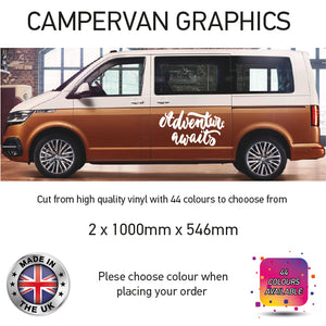 LCG04 Adventure Awaits Graphic stickers fits all Motorhomes And Campervans