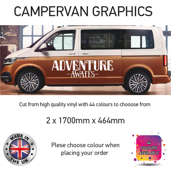 LCG11 Adventure Awaits Graphic stickers fits all Motorhomes And Campervans