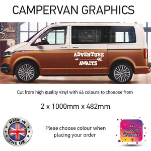 LCG12 Adventure Awaits Graphic stickers fits all Motorhomes And Campervans