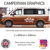 LCG20 Adventure Begins Mountains Graphic stickers fits all Motorhomes And Campervans