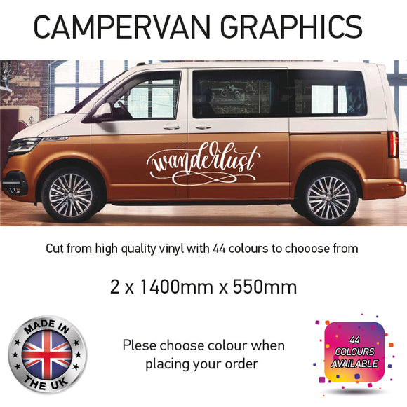 LCG37 Wanderlust Graphic stickers fits all Motorhomes And Campervans