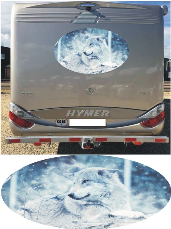 MH01 Winter wolf 1000mm graphics stickers campervan caravan horsebox motorhome