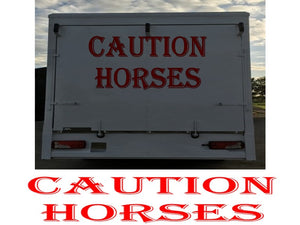 NEO00942A Caution Horses X 1 Vinyl Sticker Sign Decal Van Vito Transit Sprinter