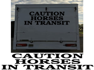 NEO00943A Caution Horses In Transit X 1 Vinyl Sticker Sign Decal Van Vito Transit Sprinter