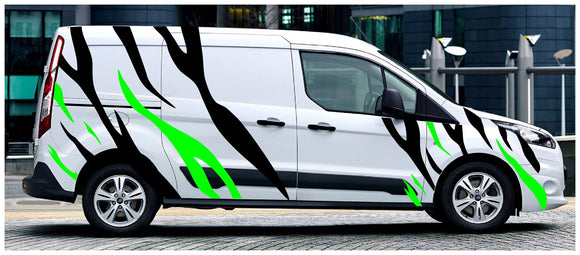 NEO01105B Transit Connect Tiger Stripes 1 Vinyl Campervan Van Graphics Stickers Decal 2 Colours