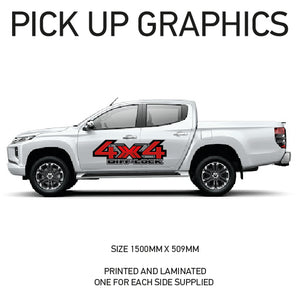 PG04 Pick up 4x4 Graphics stickers Laminated fits all pickups FORD VW L200