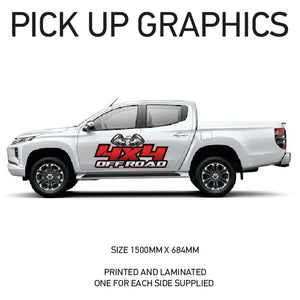 PG08 Pick up 4x4 Graphics stickers Laminated fits all pickups FORD VW L200