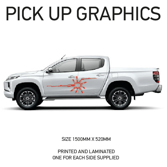 PG09 Pick up 4x4 Graphics stickers Laminated fits all pickups FORD VW L200