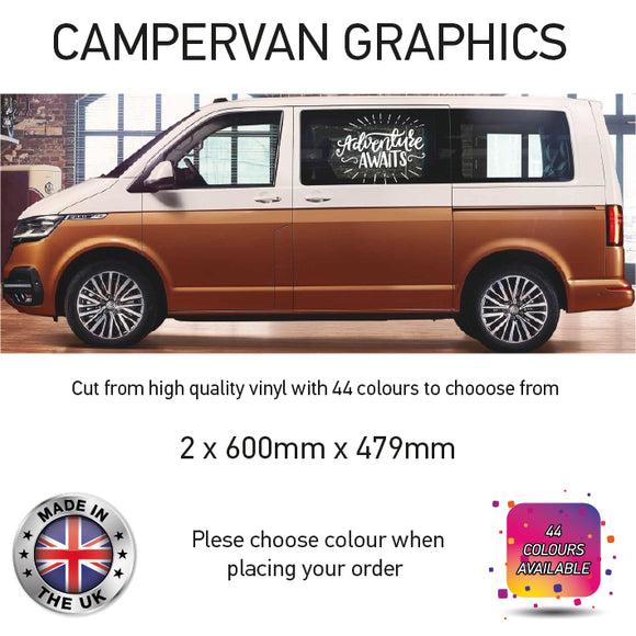 SCG08 Adventure Awaits Graphics stickers fits all Motorhome And Campervans