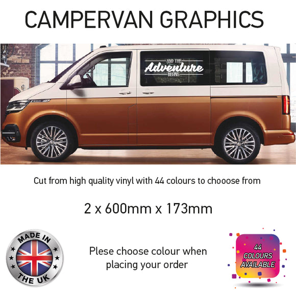 SCG10 And The Adventure Begins Graphics stickers fits all Campervans